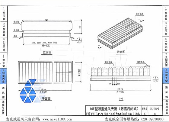 10E型薄型通風(fēng)天窗